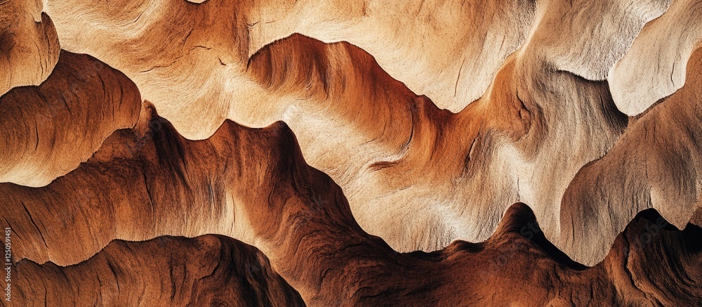 Poster natural textured brown bark surface displaying intricate patterns and organic shapes ideal for natur