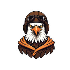 Cute Eagle Bird Cartoon Vector Icon Illustration. Animal Nature Icon Concept Isolated Premium Vector