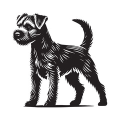 Border Terrier silhouette designed for modern and stylish visuals - Border Terrier illustration - minimal Border Terrier vector - dog silhouette
