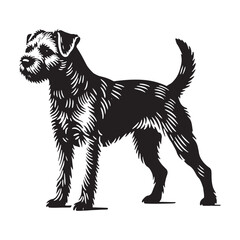 Simplistic Border Terrier silhouette for versatile design - Border Terrier illustration - minimal Border Terrier vector - dog silhouette
