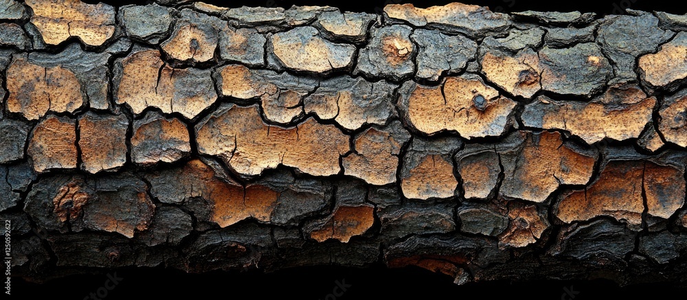 Poster aged tree bark texture with intricate cracks and rich brown tones ideal for backgrounds and design p