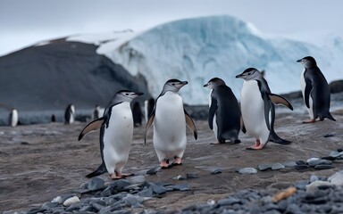 Penguins on the rocks