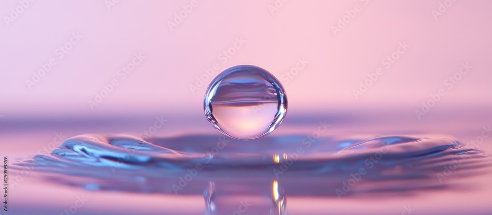 Poster oil bubbles in liquid with a vibrant background creating an abstract effect showcasing surface tensi