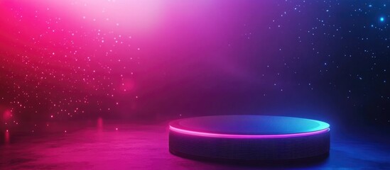 Obraz premium Futuristic Neon Fiber Optic Background with Vibrant Colors and Empty Space Ideal for Technology or Digital Content Promotion