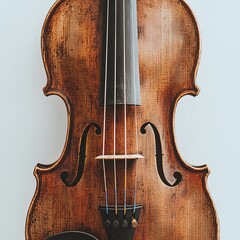 An elegant wooden violin showcasing intricate craftsmanship and musical heritage.