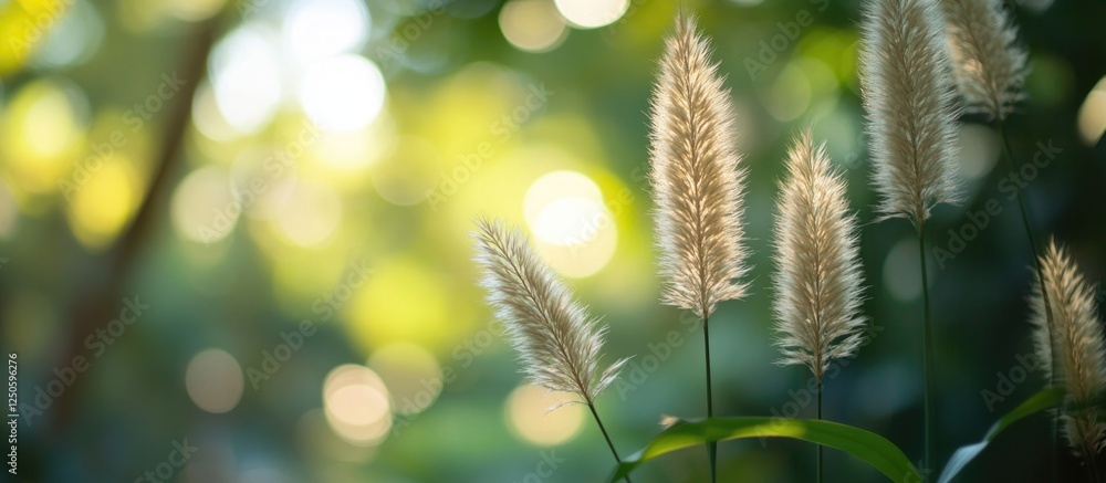 Poster natural soft green bokeh background with blurred light providing an ideal backdrop for motivational 