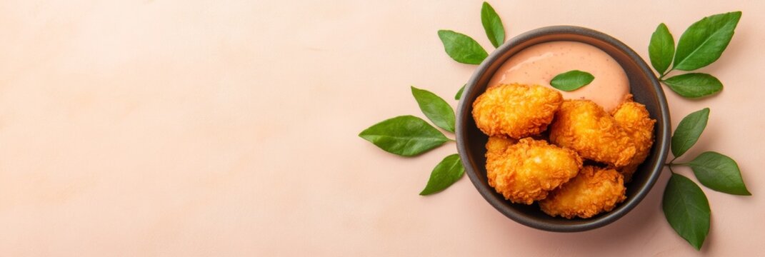 Rustic Comfort Food Display Crispy Fried Chicken on Ceramic Plate with Herb Garnish - Authentic Dining Experience and Menu Aesthetics for Hospitality Marketing