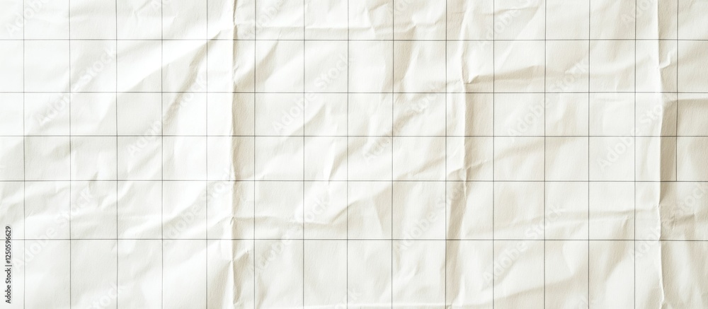Poster off white recycled graph paper texture background with crumpled effect for creative design and artis