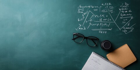 Chalkboard Mathematics Advanced Formulas and Geometry for Educational Marketing and Academic Visualization - Enhancing STEM Learning Aesthetics with Traditional Techniques