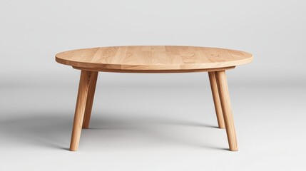 Light Beige Round Wooden Coffee Table