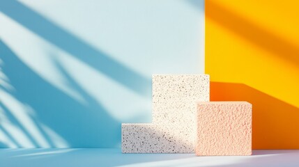 Modern Geometric Symbolism Textured Cubes on Vibrant Backdrop - Social Justice and Diversity Promotion for Workplace Inclusivity Campaigns