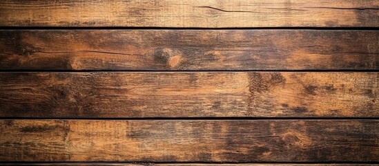 Obraz premium Weathered brown wooden planks background showcasing intricate textures and rustic charm for design and decor projects.