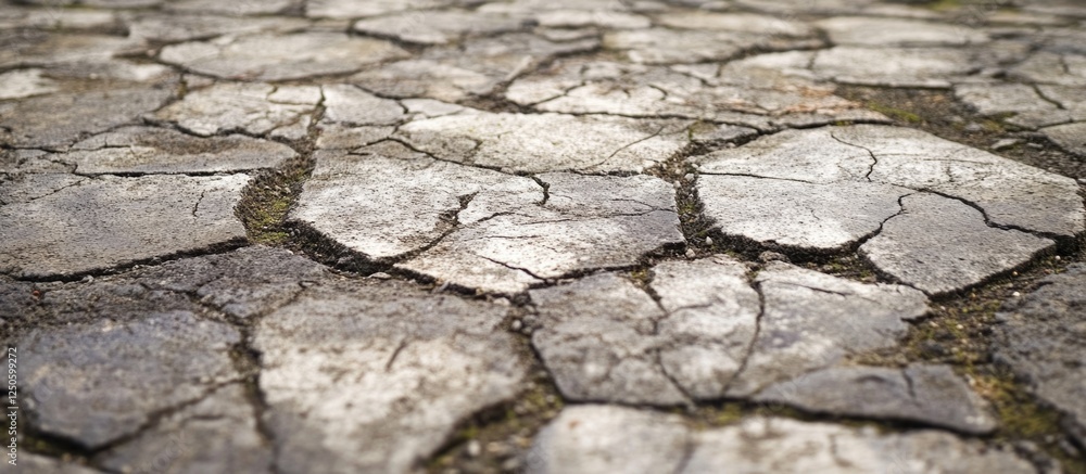 Poster cracked concrete floor texture for use in abstract background design and artistic projects.