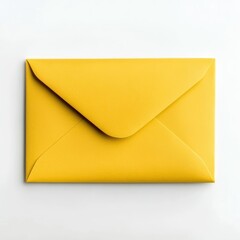 Yellow envelope mockup top view on white background 