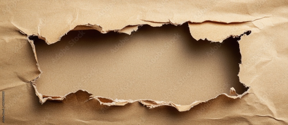 Poster torn brown paper with blank space for text conveying the theme of no excuses and overcoming obstacle