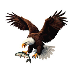Cute Eagle Bird Cartoon Vector Icon Illustration. Animal Nature Icon Concept Isolated Premium Vector