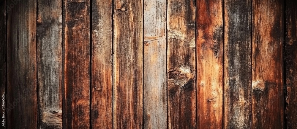 Poster rustic brown wooden background with aged textures and grain patterns for design and decor use. ideal
