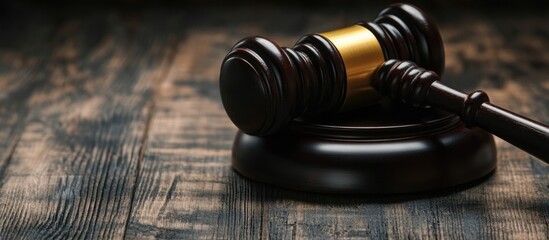 Legal concept of oil and gas regulations with judge's gavel and symbolic fuel pipe on wooden surface for energy law and compliance themes