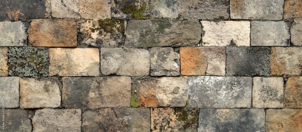 Poster ancient stone wall texture background featuring weathered stones from kerak castle in jordan ideal f