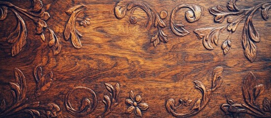 Intricate carved wooden board texture suitable for design projects and decorative backgrounds in high-quality detail.