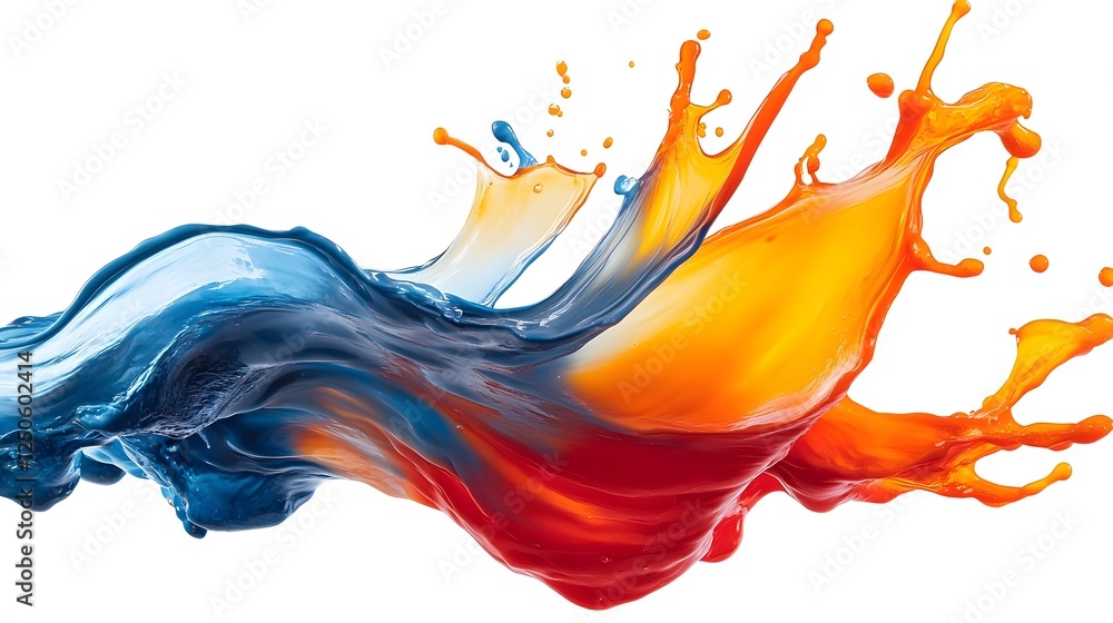 Poster fiery splash of vibrant liquid art in dynamic motion captivating abstract composition with swirling 