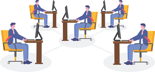 Social media illustration, business concept, web design

