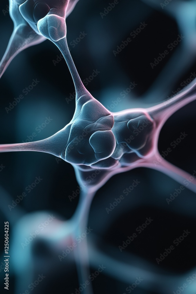 Poster Translucent Neural Patterns on Glass Interactive Abstract Display for Innovative Tech Spaces and Digital Art Installations