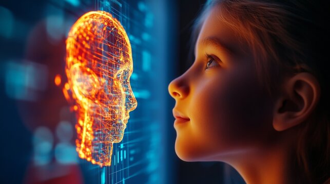 AI-Enhanced STEM Learning Interactive Digital Classroom with Futuristic Touchscreen Display for Diverse Students - Advanced EdTech and Innovative Academic Solutions