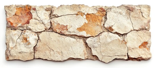 Fototapeta premium Rough textured stone wall background with cracked and weathered surfaces for design and architectural projects.