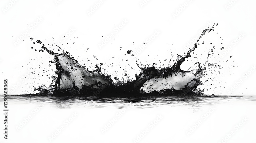 Leinwandbilder powerful and dynamic water splash texture with abstract digital graphic design art background styliz