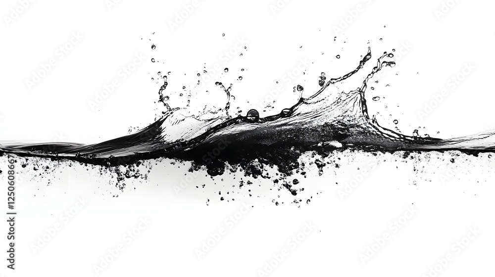 Leinwandbilder powerful liquid splash and dynamic motion captured in dramatic black and white abstract design showc