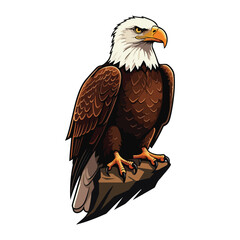 Cute Eagle Bird Cartoon Vector Icon Illustration. Animal Nature Icon Concept Isolated Premium Vector