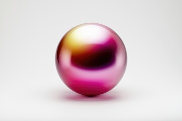 Obraz premium A vibrant, glossy sphere with a gradient of pink, purple, and yellow.