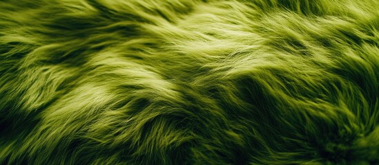 Obraz premium Green natural fur texture background for design and creative projects showcasing softness and organic patterns.