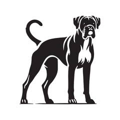 Fototapeta premium Professional Boxer Dog silhouette with sleek, modern appeal - Boxer Dog illustration - minimal Boxer Dog vector