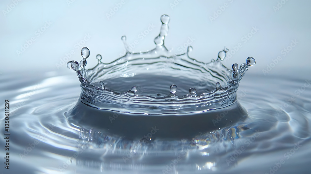 Fototapete Stunning image capturing the captivating essence of water showcasing a mesmerizing splash effect with delicate droplets and elegant reflections creating a serene and visually striking composition