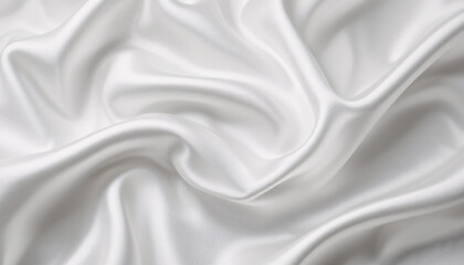 White Silk Fabric Texture with Gentle Folds, Soft Shadows, and Realistic Smooth Satin Sheen for Elegant Luxury Backgrounds, Fashion, and High-End Branding