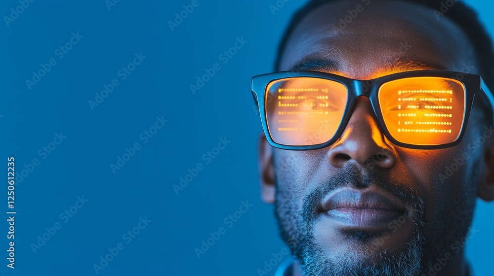 Poster Tech-Smart Learning Spaces Middle-Aged Male in Modern AI-Powered Certification - Digital Innovation in Career Growth and Self-Development