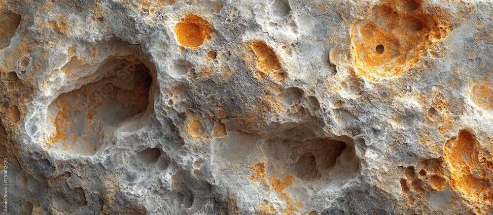 Poster textured porous stone surface with earthy tones and intricate patterns suitable for backgrounds and 