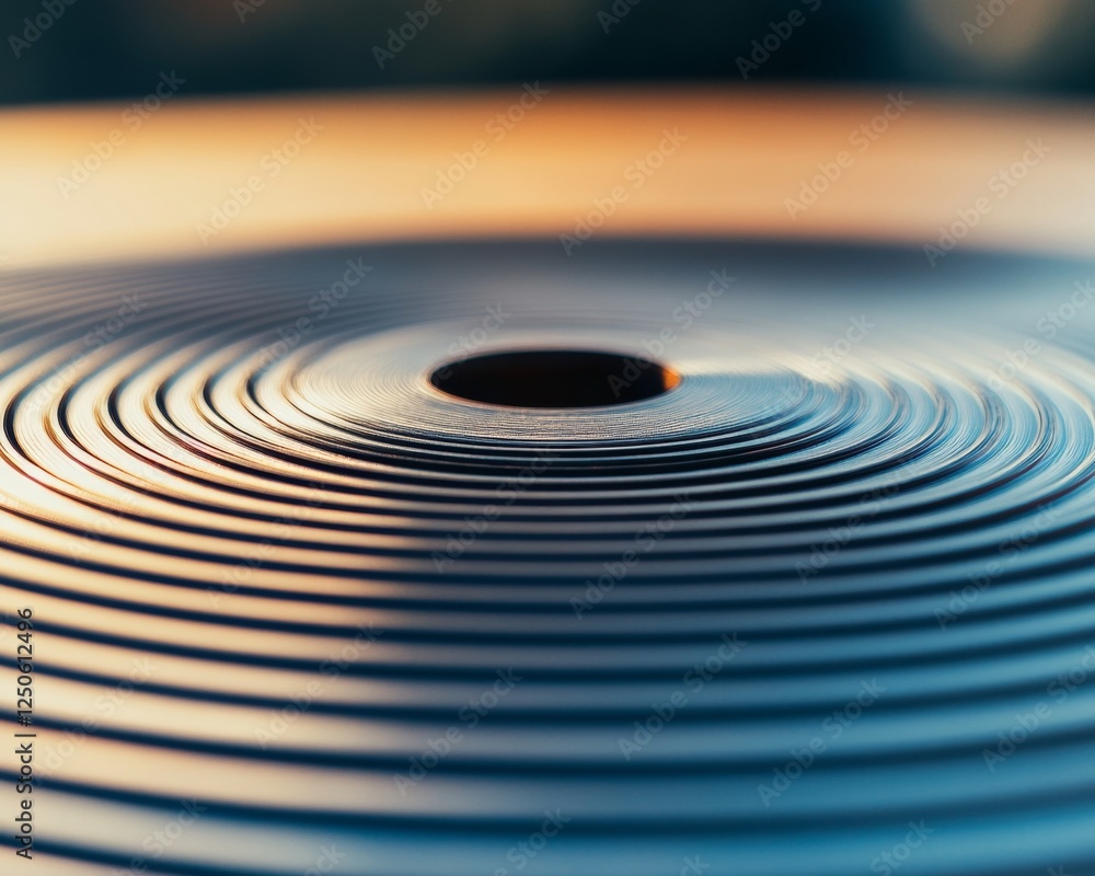 Poster Elegant Minimalist Vortex Textured Metallic Ripples in Warm Light - Innovation Display for Tech Design and Modern Business Environments