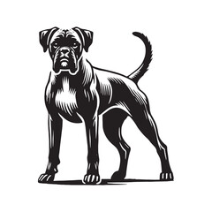 Bold Boxer Dog silhouette with a professional and polished look - Boxer Dog illustration - minimal Boxer Dog vector