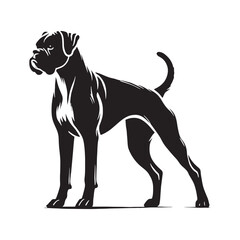 Minimalist Boxer Dog silhouette for modern and elegant designs - Boxer Dog illustration - minimal Boxer Dog vector