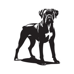Clean and stylish Boxer Dog silhouette for pet lovers and designers - Boxer Dog illustration - minimal Boxer Dog vector 