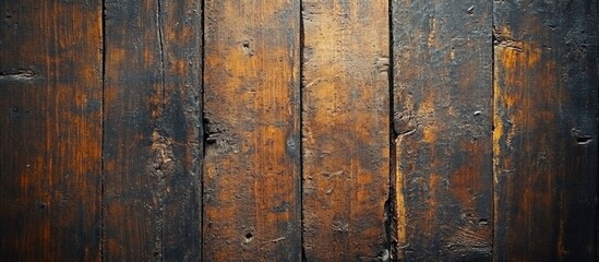 Naklejka premium Textured dark wooden planks background with rich brown hues for rustic or vintage design projects and presentations.
