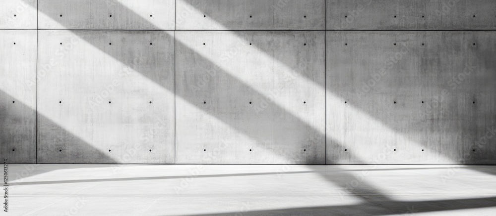 Poster minimalist polished concrete wall with diagonal shadow patterns for architectural and design backgro