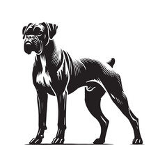 Iconic Boxer Dog silhouette featuring a well-defined shape - Boxer Dog illustration - minimal Boxer Dog vector