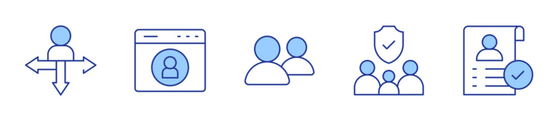 user, approved, friends, family. User Icon vector illustration. Line Duotone style. Editable stroke