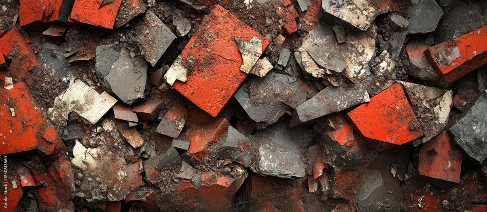 Poster textured background of weathered bricks and debris showcasing rustic colors and patterns ideal for c