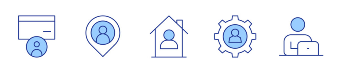 Obraz premium user, placeholder, house, management. User Icon vector illustration. Line Duotone style. Editable stroke
