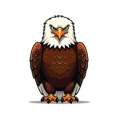 Obraz premium Cute Eagle Bird Cartoon Vector Icon Illustration. Animal Nature Icon Concept Isolated Premium Vector